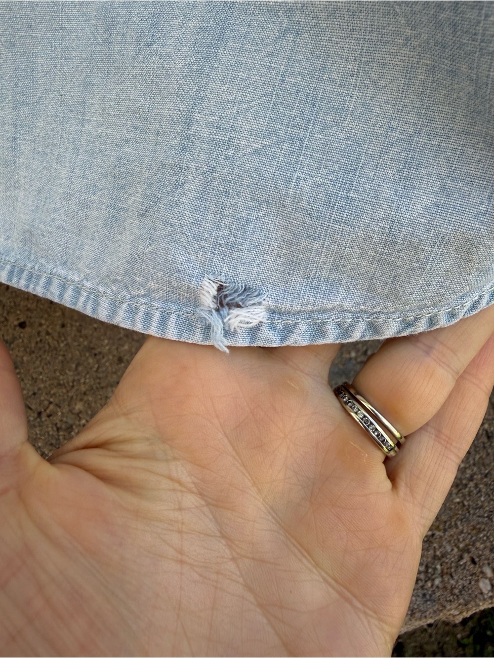J Crew Women’s Light Blue Denim Rodeo Cowgirl Long Sleeve Shirt Size Small - Picture 9 of 10